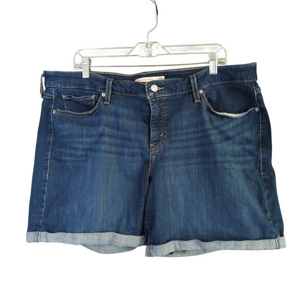 Levis Mid Length Shorts Womens Plus 18W Blue Stretch - Picture 1 of 7